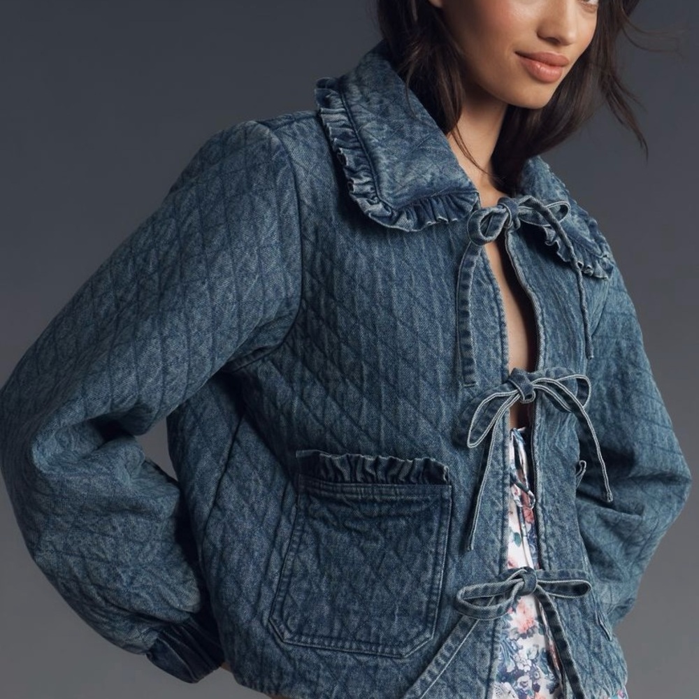 The Maura Bow-Tie Denim Jacket